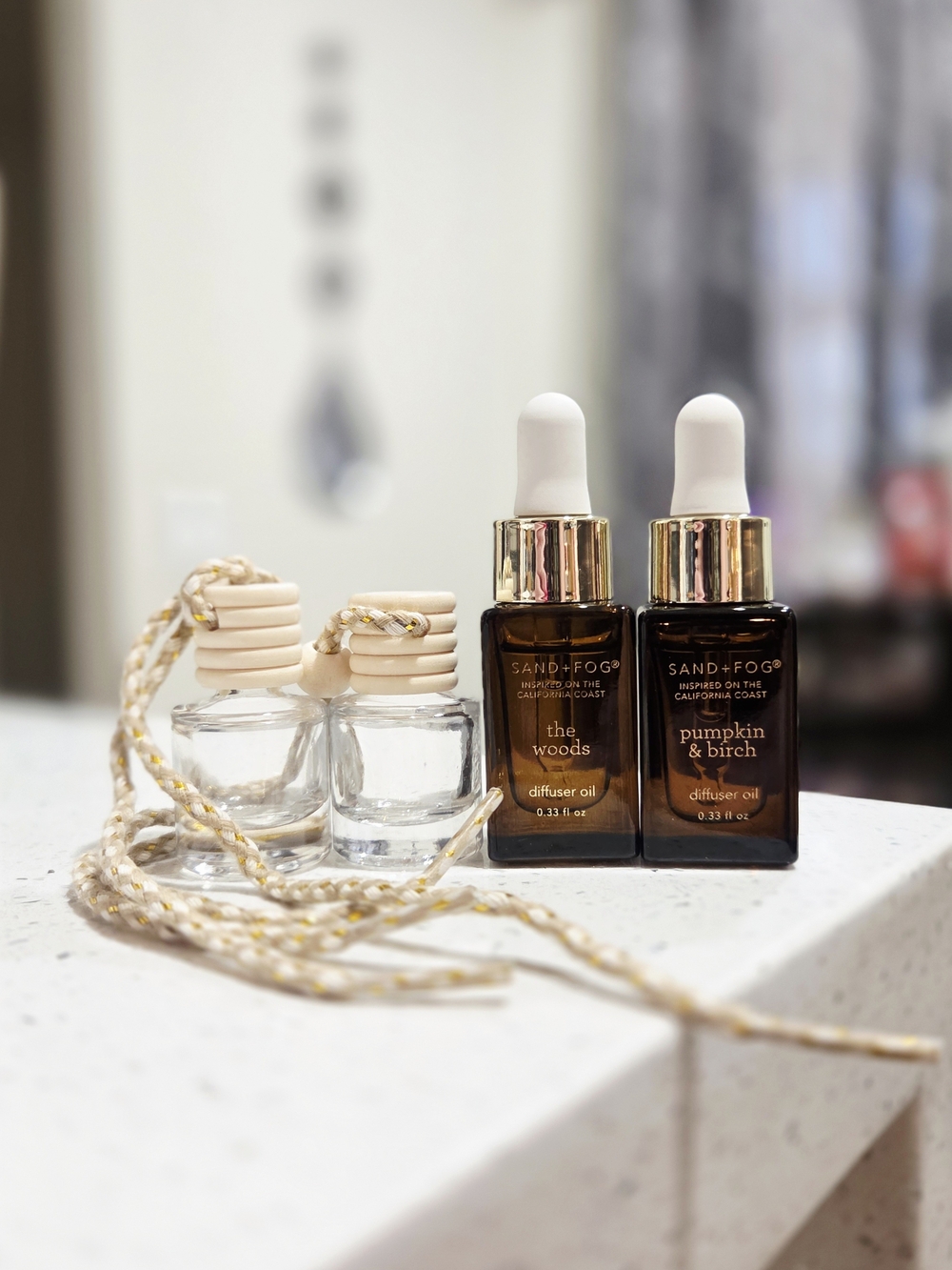 Sand + Fog Pumpkin & Birch/The Woods Diffuser Oil — Glass Diffusers x2